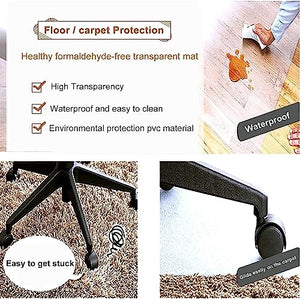 PHONME Clear Office Chair Mat for Carpets - Transparent HD Protector Mat 1.5mm Thick - Premium Quality Floor Mat (140 * 200cm)