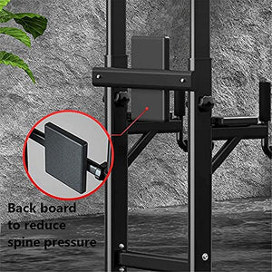 JYMBK Training Fitness Workout Station Power Tower Pull Up Bar with Elbow Support Height Adjustable Dip Stand Station for Home Gym Strength Training Workout Equipment