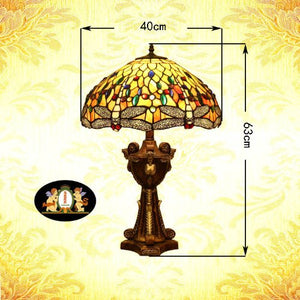 Tiffany Europaische retro style hand-painted stained glass table lamp