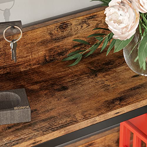 IRONCK Industrial 6-Tier Corner Bookshelf with Baffles - Metal Frame Storage Rack for Home Office