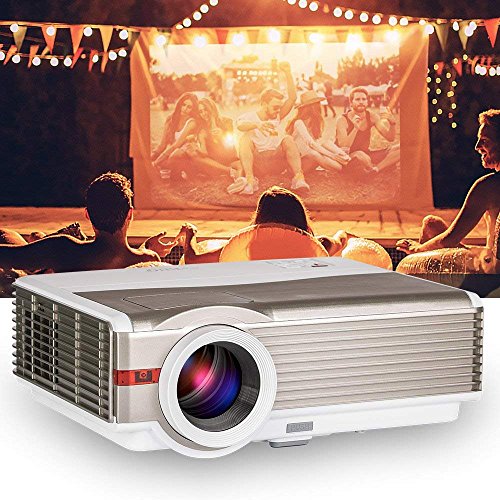 EUG 5000Lumens LCD LED Projector 1080P HD Supported 200" Display Multimedia WXGA Home Theater Projector with HDMI Cable Compatible with Laptop TV Stick Chromecast Roku Xbox Wii Outdoor Movie Proyector