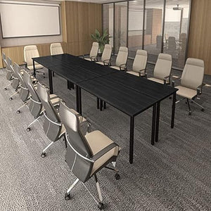 Bonzy Home 14ft Conference Table for 16 People, Modern Space-Saving Design, 6PCS, Black