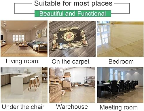 PHONME Clear Wood Floor Protector Mat, Transparent Carpet Chair Desk Mat, 1.5mm Waterproof Skid-Resistant (140 * 200cm)