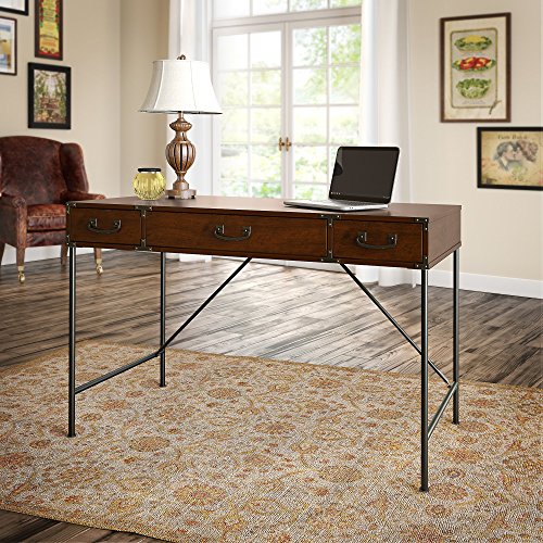 Bush Furniture kathy ireland Home Ironworks Writing Desk, 48W, Coastal Cherry