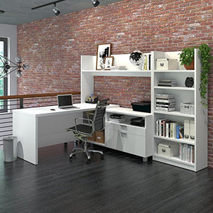 Bestar Pro-Linea L-Desk with Bookcase
