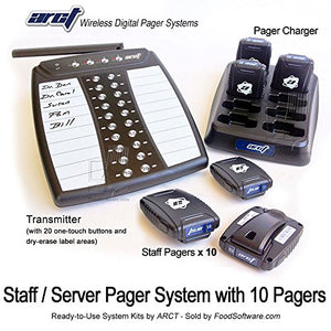 Staff Pager System Kit with 10 Pagers