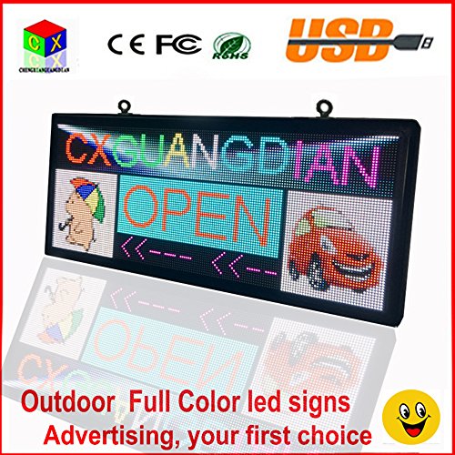 Outdoor p6 full color LED sign 40''x18'' support scrolling text LED advertising screen / programmable image video LED display