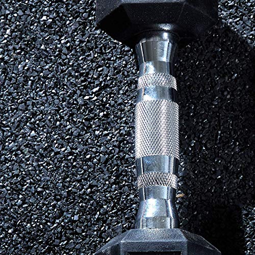 WF Athletic Supply Rubber Coated Solid Steel Cast-Iron Pair Dumbbells, Rubber Hex Dumbbells, Hex Weights Dumbbells for Muscle Toning, Full Body Workout, Home Gym Dumbbells, Pair