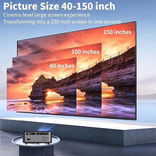 None Smart Home Theater Projector 1080P Video LED 8000 Lumens Android 9.0 Game Ready