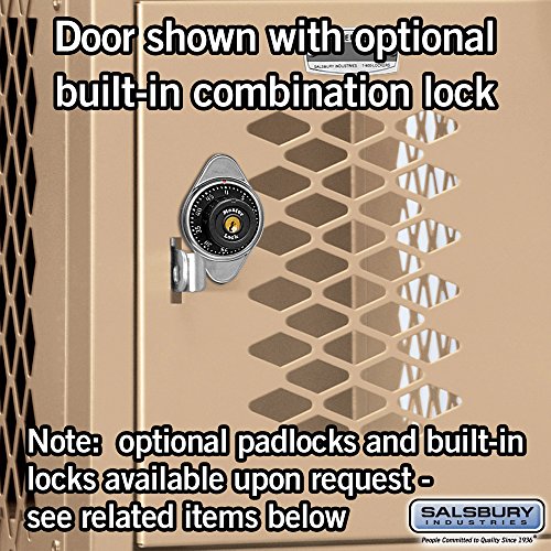 Salsbury Industries 76365TN-U Vented Metal Locker - Six Tier Box Style - 36 Inches - 6 Feet High - 15 Inches Deep - Tan - Unassembled