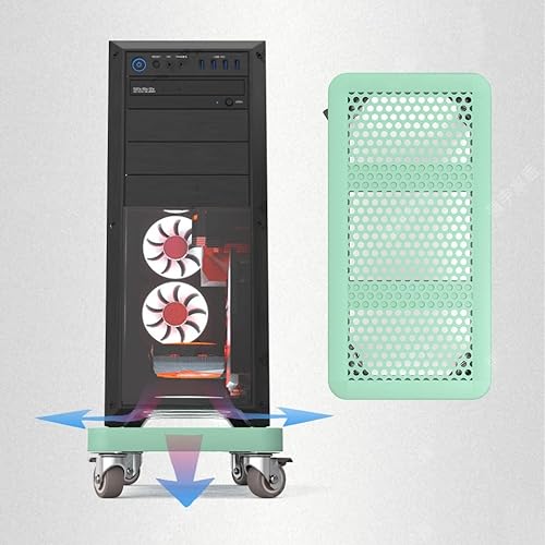 FAXIOAWA Mobile CPU Tower Stand with Lockable Wheels - Bianco, 400mm*300mm
