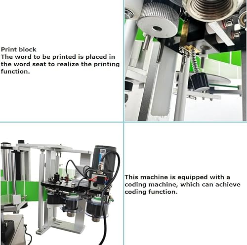 HayWHNKN Automatic Round Bottle Label Applicator with Chain Plate Conveyor & Coding Function - High Speed 110v Desktop Labeling Machine