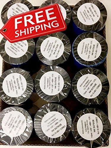 AVG Packaging Supplies 48-Rolls of Brand Name Compatible Thermal Transfer Printer Ribbon 4.33" x 1476'/110mm x 450m Black Standard Resin-Enhanced Wax Ribbons. Free and Same Day Shipping.