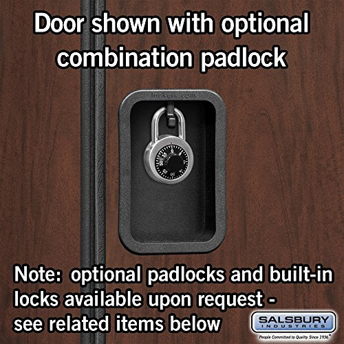 Salsbury Industries Mahogany 4-Tier Extra Designer Wood Locker with Three Wide Storage Units, 6-Feet High by 18-Inch Deep