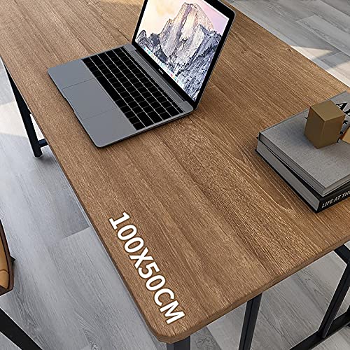Shelf Computer Desk, 39.4 inch Home Office Writing Desk, Modern PC Table, Workstation for Home/Office, Easy to Assemble, Black Metal Frame