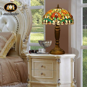 Tiffany Europaische retro style hand-painted stained glass table lamp