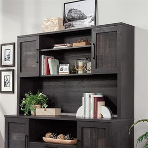 Sauder Tiffin Line Large Hutch in Raven Oak Finish