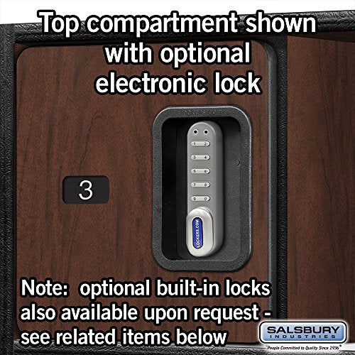 Salsbury Industries Designer Wood Locker, 24-Inch, Mahogany