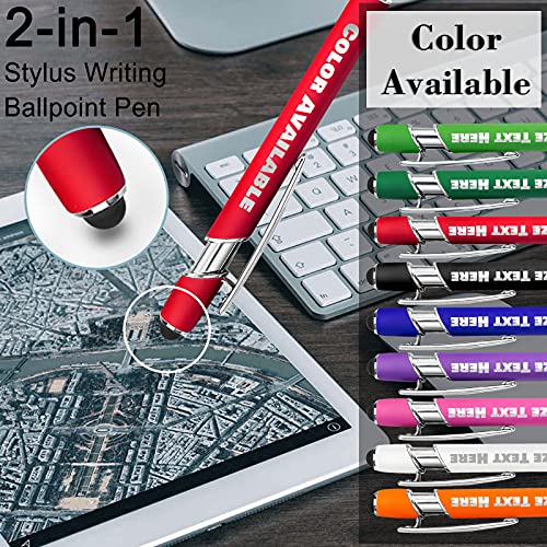 Personalized Pens Bulk 150 Custom Ballpoint Pens with Business Name Message Logo, Customized Engraving Pens with Stylus, Great for Birthdays Anniversaries Graduations(Medium Point, Black Ink, 156 Pcs)