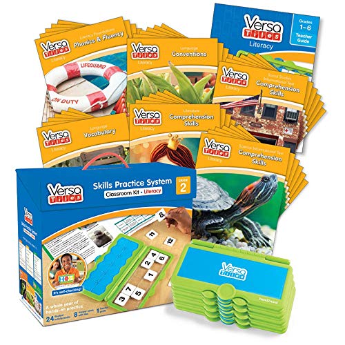 hand2mind VersaTiles Literacy Classroom Set, an Independent Self-Checking & Skill Practicing System (Grade 2), Aligned to State and National Standards