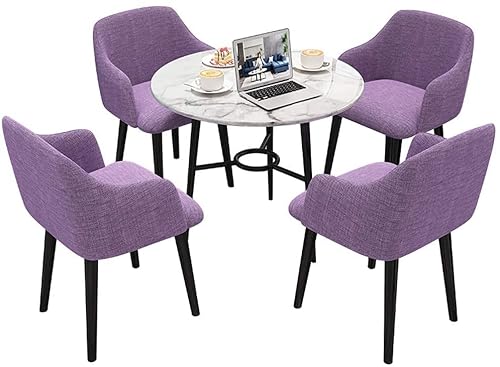 SYLTER Office Conference Reception Table Set - Nordic Design 80cm Square Desktop with Chairs