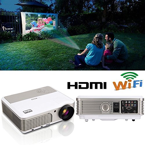 EUG LED Wireless Home Projector with Android WiFi LCD TFT Display 3900 Lumen Smart TV Projector Support Full HD 1080P 720P HDMI USB RCA Audio Speakers&Keystone for DVD Game Console PC Laptop Phones
