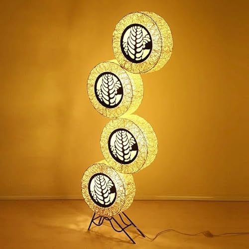 Generic Rattan Artistic Floor Lamp - Ambient Lighting for Living Room, Bedroom, Dining