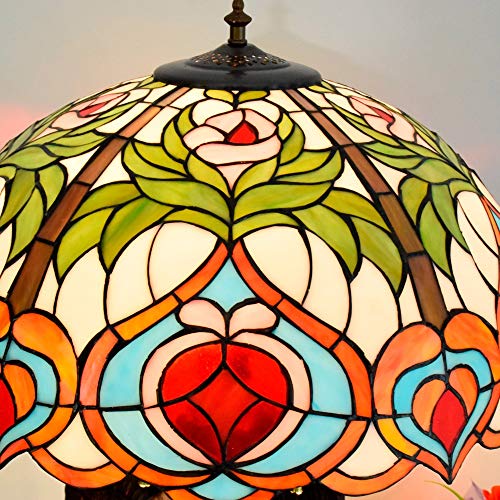 Xiaohu Tiffany Style Pink Peach Glass Table Lamp