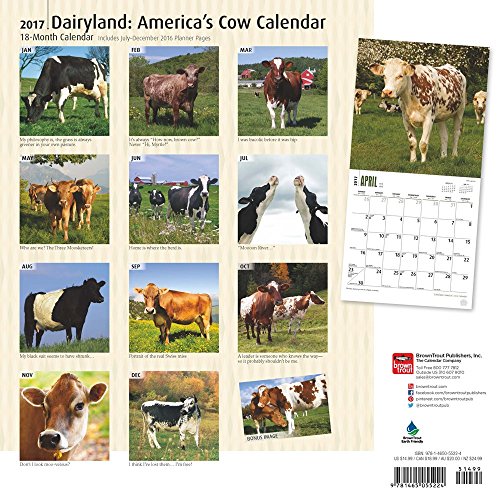 Dairyland: America's Cow Calendar 2017 Wall Calendar 12" x 12"