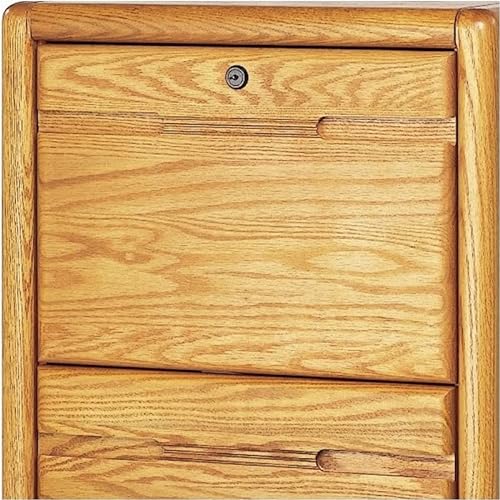 Beaumont Lane Contemporary Wood 4 Drawer Vertical File Cabinet in Oak