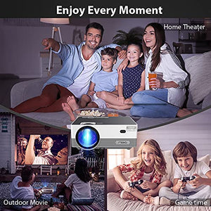 MOOKA Q6 Native 1080P WiFi Bluetooth Projector,Upgraded 8500L HD Video Projector with Carrying Bag,Support 4K &300＂Display,Home&Outdoor Movie Projector Compatible with iOS/Android/PC/TV Stick/PS4