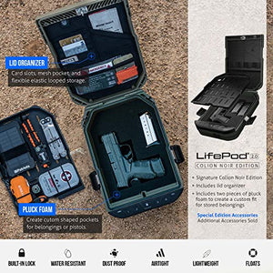 VAULTEK LifePod 2.0 Secure Waterproof Travel Case Rugged Electronic Lock Box Travel Organizer Portable Handgun Case with Backlit Keypad (Colion Noir Edition)
