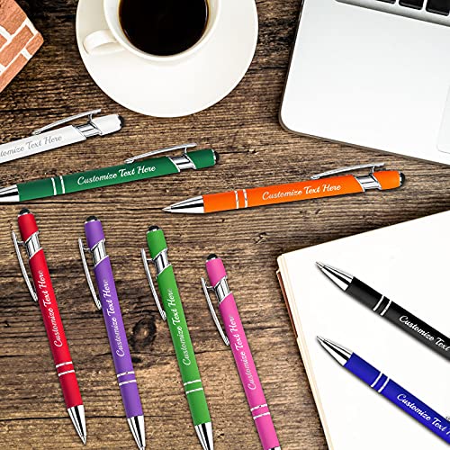Personalized Pens Bulk 150 Custom Ballpoint Pens with Business Name Message Logo, Customized Engraving Pens with Stylus, Great for Birthdays Anniversaries Graduations(Medium Point, Black Ink, 156 Pcs)