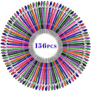 Up to 300 Pcs Custom Pens Bulk,Personalized Pens with Free Engraving,Customized Stylus Ballpoint Pens with Your Name,Text,Message for Business,Graduation,Anniversaries-Colorful Pens 156 Packs