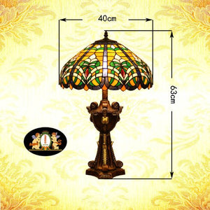 Tiffany Europaische retro style hand-painted stained glass table lamp