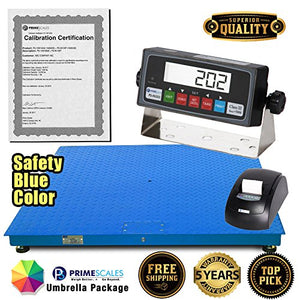 Prime Scales 10000x1lb 48x48 Floor Scale/Pallet Scale with Premium Indicator+Printer+Calibration Certification