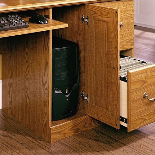 Scranton & Co Wood Computer Desk with Hutch in Carolina Oak