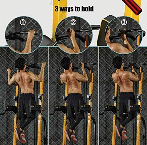 DSWHM Fitness Equipment Strength Training Weight Racks Power Tower Weight Lifting Squat Rack Dip Station Pull-Up Bar Push-Up Grips Stands Adjustable Height Home Fitness Workout Station