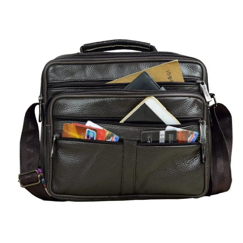 YLHXYPP Men's Shoulder Bags Men's Leather Messenger Bags Handbags Briefcases (Color : A)