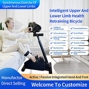 Konliking Electronic Physical Therapy Rehabilitation Bike for Senior Recumbent Indoor Pedal Exerciser Training Hand Arm Foot Leg Knee Passive Assist for the Handicap Disabled Stroke 180W Spasm Mode