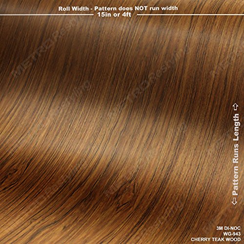 3M DI-NOC WG-943 Cherry Teak Woodgrain 15in x 360in Vinyl Film Series