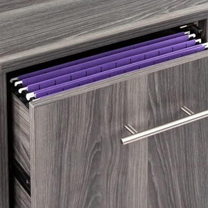 Scranton & Co 2-Drawer Locking Rolling File Cabinet with Wheels, Grey