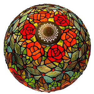 MaGiLL 18" Stained Glass Desk Lamp - Handmade Art Lamp for Living Room and Bedroom