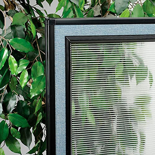 Global Industrial Office Partition Panel with Partial Window, Blue 60-1/4"W x 72"H