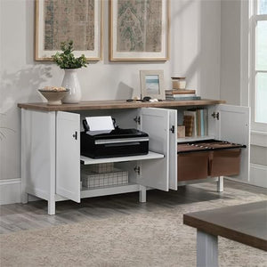 Sauder White Finish Storage Credenza