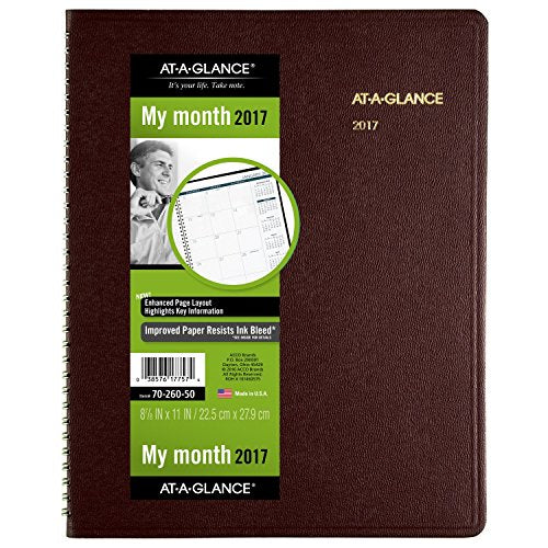 AT-A-GLANCE Monthly Planner / Appointment Book 2017, 13 Months, 8-7/8 x 11", Winestone (70-260-50)