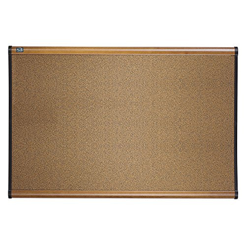 Quartet Cork Board, 4' x 3', Prestige Bulletin Board / Corkboard, Maple Finish Frame (244MA)