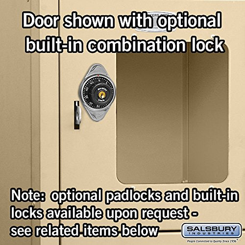 Salsbury Industries S-66168TN-U Six Tier Box Style 12-Inch Wide 6-Feet High 18-Inch Deep Unassembled See Through Metal Locker, Tan Brown