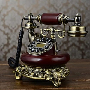 None Antique Fixed Telephone Home Caller ID Landline Phone Resin and Imitation Metal Hands-Free Button Dial Telephones (Color: Style 3) (Style 2)