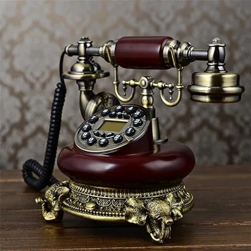 None Antique Fixed Telephone with Caller ID and Hands-Free Button Dial - Resin and Imitation Metal Landline Phone (Color: Style 3, Style 1)